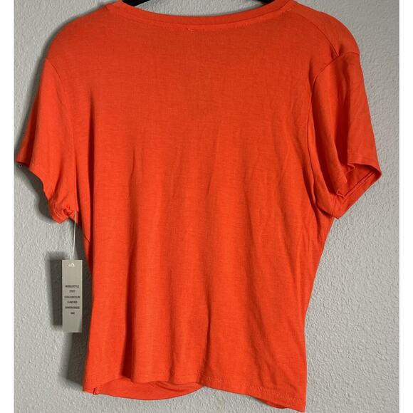 JO&CO Jeans Red Cropped Front Wrapped Knotted Sleeveless Shirt NWT Romantic - Picture 3 of 7